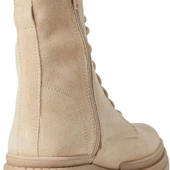 Steve Madden Jamisyn Sand Suede Fashion Lace Up Ankle Chunky Combat Boots 8 NWOB - Picture 5 of 6